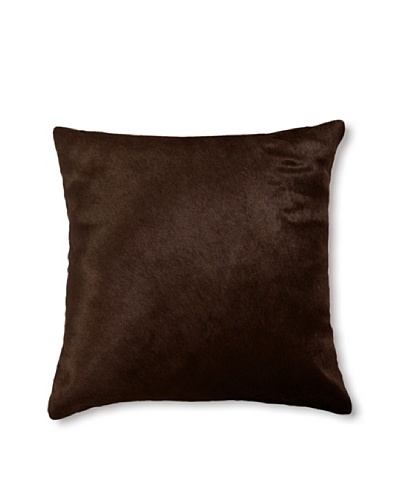 Natural Torino Cowhide Pillow, Chocolate, 16 x 16