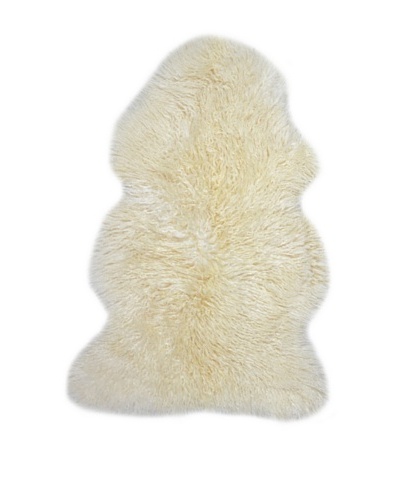 Natural Brand New Zealand Sheepskin Curly Rug, Natural, 2' x 3'