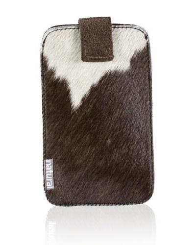 Natural Cowhide iPhone Case, Brown/White, 2.5″ x 5″