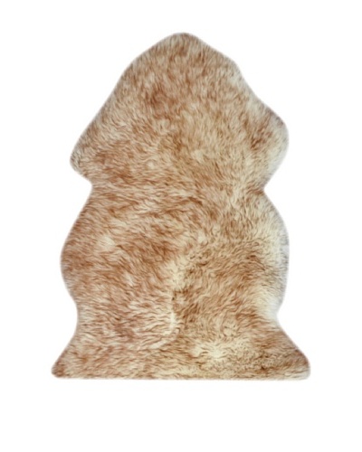 Natural New Zealand Sheepskin Rug, Single, Gradient Brown, 2' x 3'