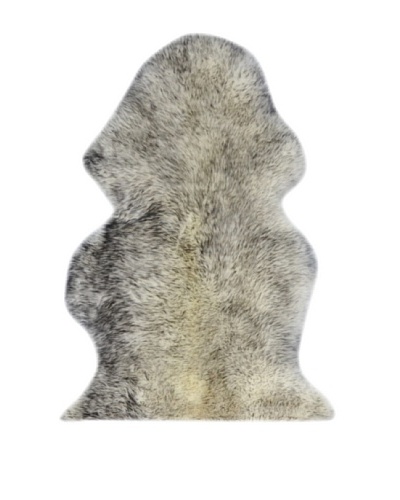 Natural New Zealand Single Sheepskin Rug, Gradient Grey, 2′ x 3′