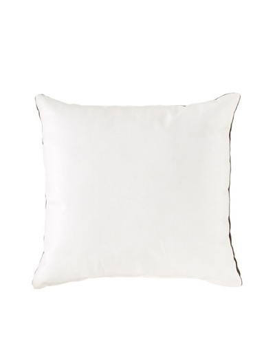 Natural Brand Sienna Leather Pillow, White, 16″ x 16″