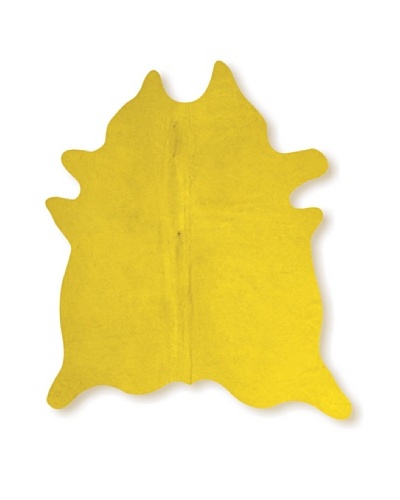 Natural Brand Geneva Cowhide Rug, Yellow, 7′ x 5′ 5″