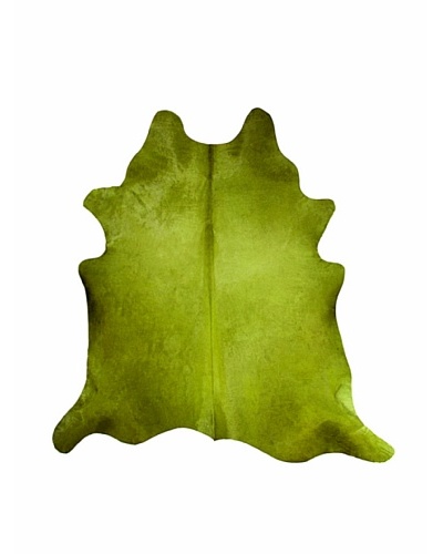 Natural Brand Geneva Cowhide Rug, Lime, 7′ x 5′ 5″