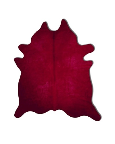 Natural Brand Geneva Cowhide Rug, Burgundy, 7′ x 5′ 5″