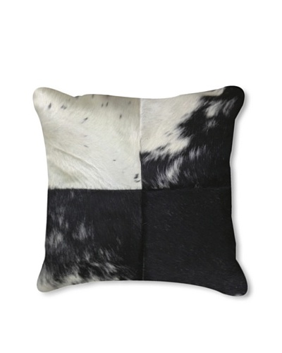 Natural Brand Torino Cowhide Quatro Pillow, Black/White, 15″ x 15″