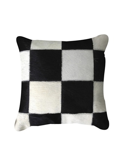 Natural Brand Torino Patchwork Pillow, Black/White, 15″ x 15″