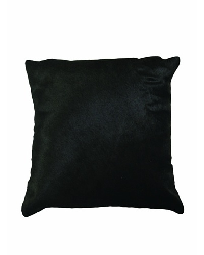 Natural Brand Torino Cowhide Pillow, Black, 16″ x 16″