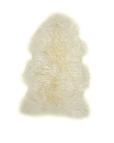 Natural Brand New Zealand Single Curly Sheepskin Rug, Natural, 2′ x 3′