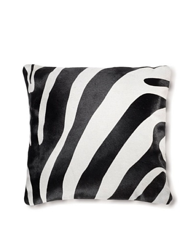 Natural Brand Torino Cowhide Pillow, Zebra, 16″ x 16″