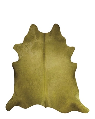 Natural Brand Geneva Cowhide Rug, Lime, 6' x 7'