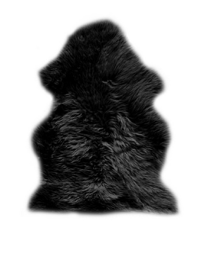 Natural Brand New Zealand Sheepskin Rug, Black, 2′ x 3’As You See