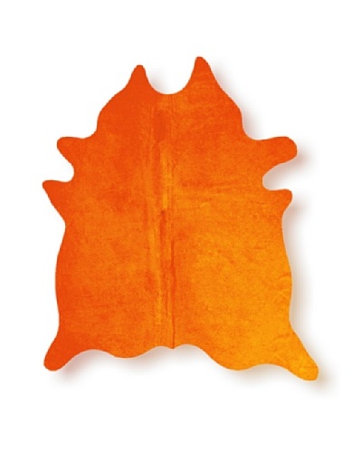 Natural Brand Geneva Cowhide Rug, Orange, 7' x 5' 5