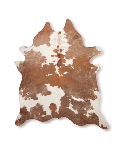 Natural Brand Kobe Cowhide Rug, Brown/White, 7′ x 5′ 5″