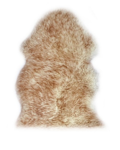 Natural Brand New Zealand Sheepskin Rug, Gradient Brown, 2' x 3'