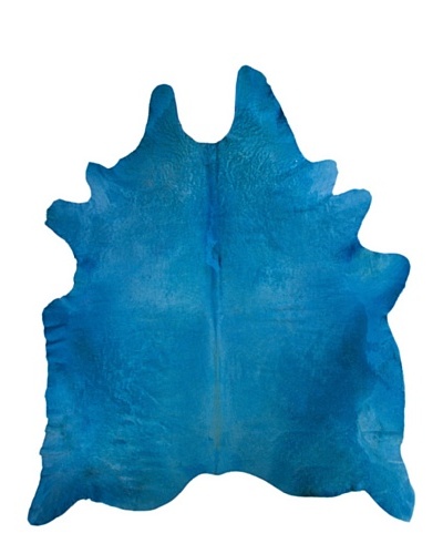 Natural Brand Geneva Cowhide Rug, Sky Blue, 6′ x 7′