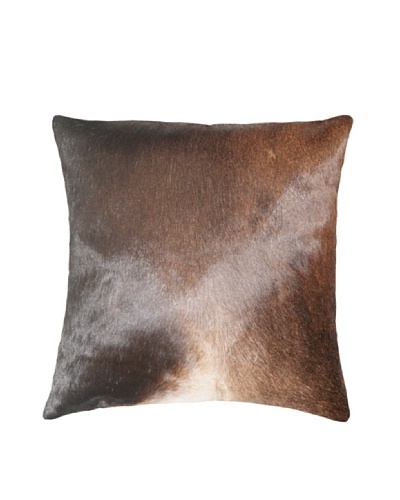 Natural Brand Torino Cowhide Pillow, S & P Brown/White, 16″ x 16″