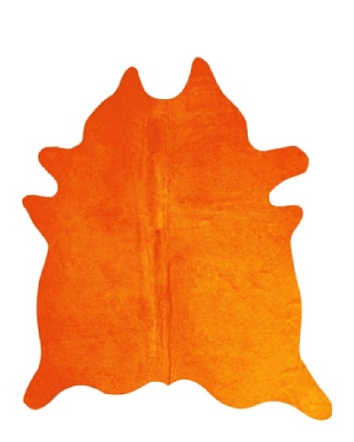 Natural Brand Geneva Cowhide Rug, Orange, 6′ x 7′