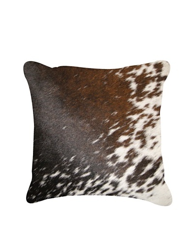 Natural Brand Torino Cowhide Pillow, S & P Brown/White, 16″ x 16″