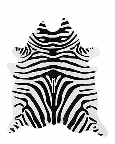 Natural Brand Togo Cowhide Rug, Zebra Black/Off-White, 6′ x 7′