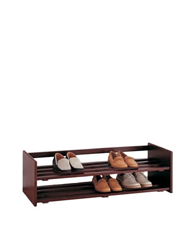 Neu Home Set of 2 Mahogany Stackable Shoe Racks