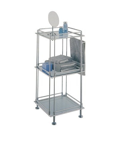 Neu Home French Square 3-Shelf Cart with Handles, Chrome