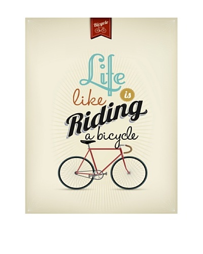 New Era Art Life is Like Riding A Bicycle Wall Decal, 14 x 18