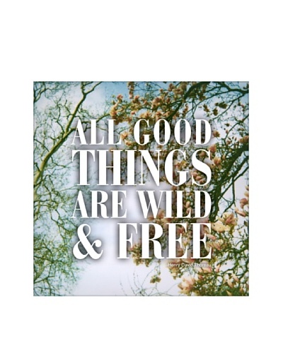 New Era Art All Good Things are Wild & Free Wall Decal, 14″ x 14″