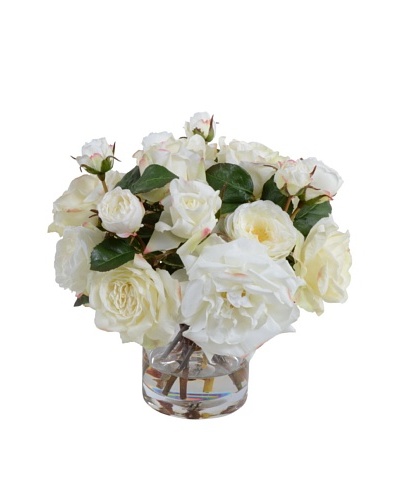 New Growth Designs White Roses in Glass