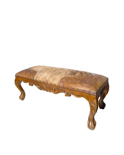 New World Trading Small San Sebastian Bench, Rustic/Golden