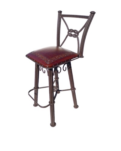 New World Trading Classic Western Iron Barstool, Antique Brown