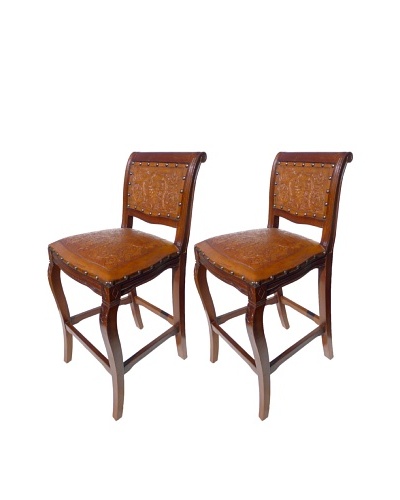 New World Trading Imperial Barstool, Antique Brown