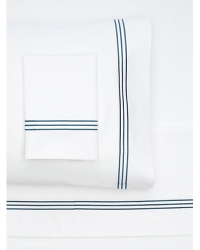 Nine Space Embroidered Sheet Set [White/Navy]