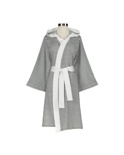 Nine Space Knee Length Striped Jersey Knit Robe