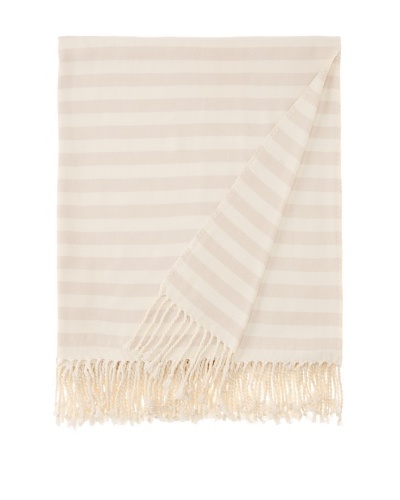 Nine Space Viscose from Bamboo Striped Throw Blanket [Cream]