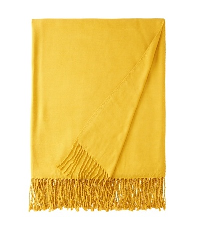 Nine Space Viscose from Bamboo Solid Throw Blanket, Mustard, 50″ x 70″