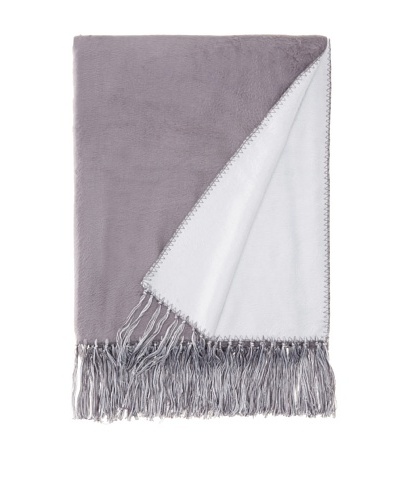 Nine Space Brushed Bamboo Viscose Bi-Color Throw, Blue/Charcoal