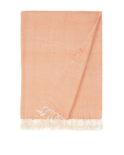 Nine Space ARHTXB06 Viscose Derived Bamboo Herringbone Throw Blanket-Orange/Cream