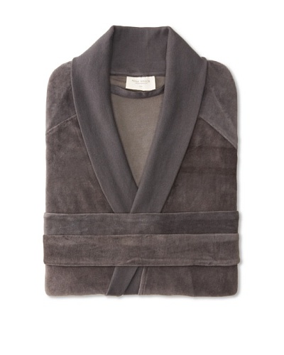 Nine Space Organic Cotton Velour Robe, Grey, Small/Medium