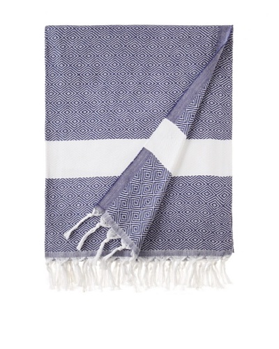 Nine Space Herringbone-Weave Fouta Towel [Blue]