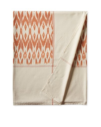 Nomadic Thread Society Ikat Bed Cover, Orange/White Warp, Queen