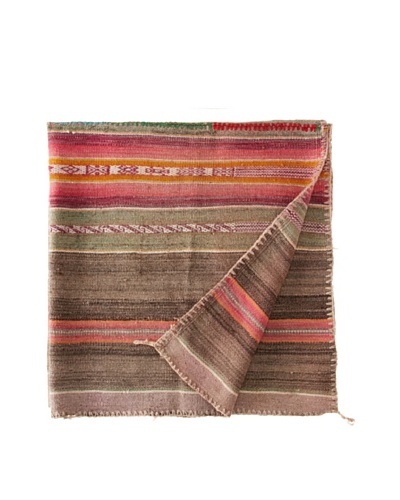 Nomadic Thread Society Peruvian Vintage Throw, Greys/Pink/Orange, 42 x 42As You See