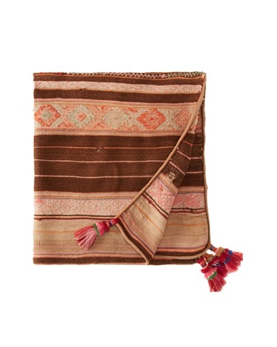 Nomadic Thread Society Peruvian Vintage Throw, Browns/Pinks/Taupe, 41.5 x 36.5As You See