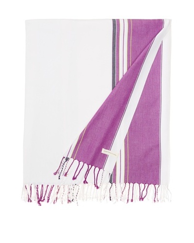 Nomadic Thread Society East African Throw, White/Purple, 90x60