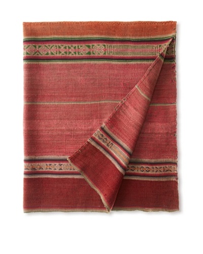 Nomadic Thread Society Peruvian Vintage Throw, Pink, Red/Orange, 44 x36As You See