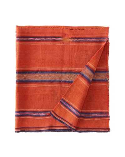 Nomadic Thread Society Peruvian Vintage Throw, Orange/Blue, 36 x 32As You See