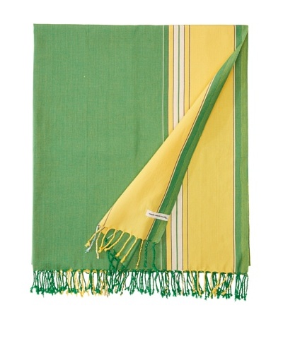 Nomadic Thread Society East African Throw, Parrot Green/Yellow, 90×60