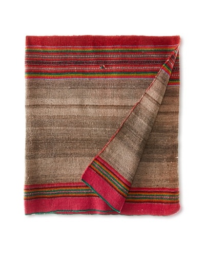 Nomadic Thread Society Peruvian Vintage Throw, Greys/Hot Pink/Red, 47.5 X 41.5As You See