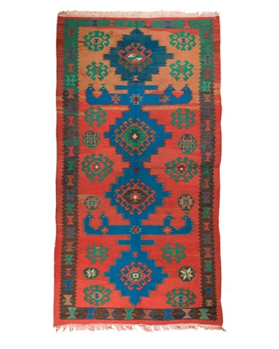 Nomads Loom Old Caucasian Kilim, 4′ 8″ x 9′ 1″