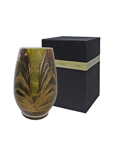 Northern Lights Candles Esque Harmony Candle & Floral Vase, Chocolate/Olive